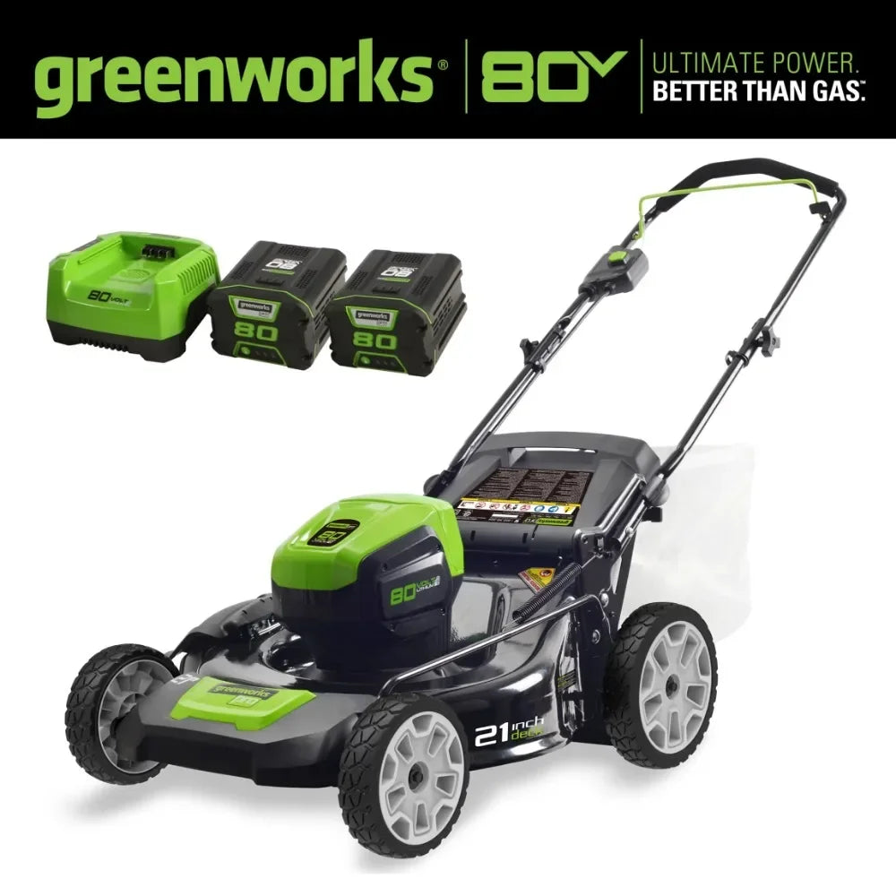 Greenworks 21'' 80V Battery Powered Push Walk-Behind Mower Lawn Mower Grass Trimmer Grass Cutter Cortador De Grama Brush Cutter