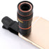 Lens Universal Clip 8x Zoom Phone Camera Telephoto Lens Monocular Telescope Phone Universal Optical Telescope Lens For iPhone