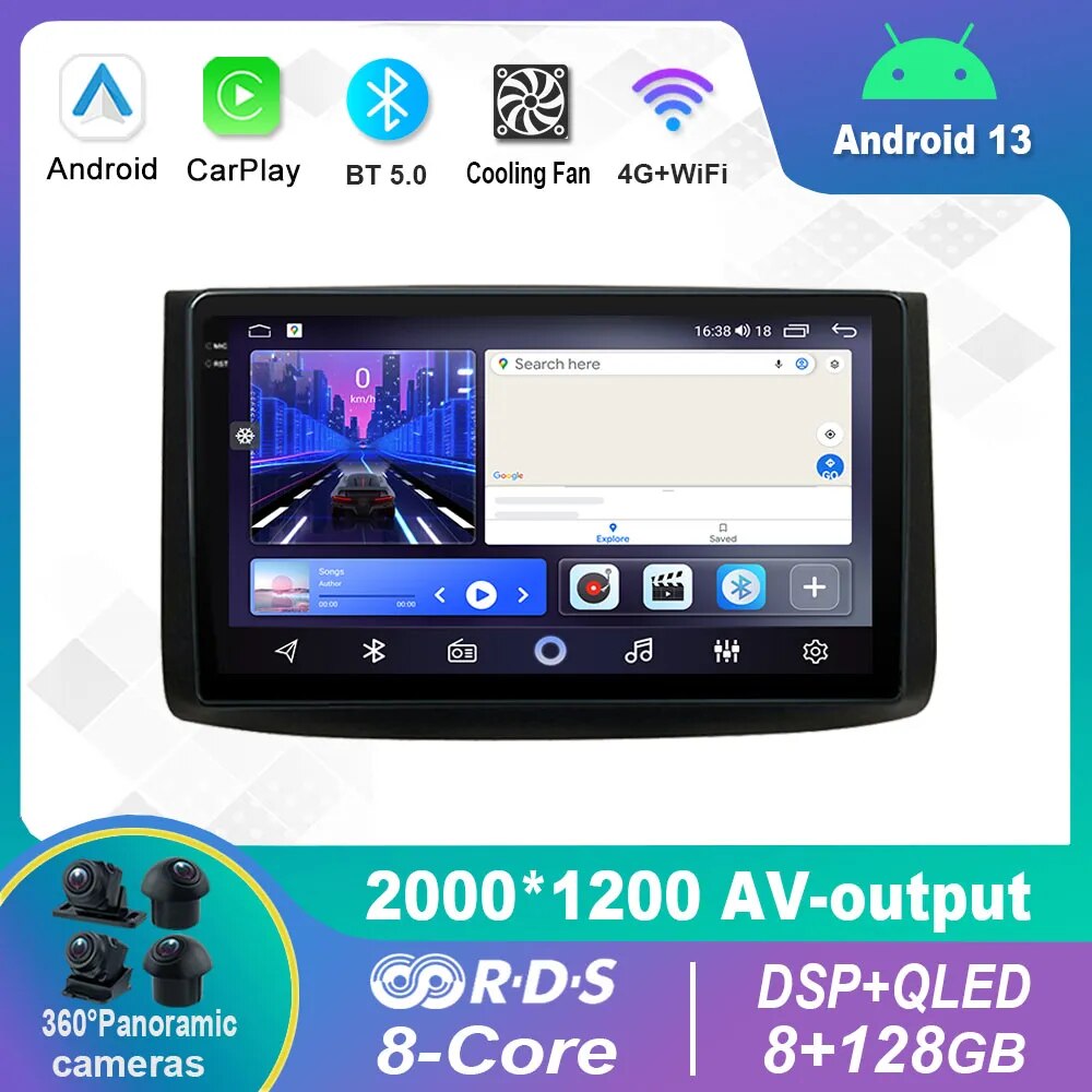 9 Inch Android 12.0 For Chevrolet Aveo Lova Captival Epica 2006-2019 Multimedia Player Auto Radio GPS Carplay 4G WiFi DSP