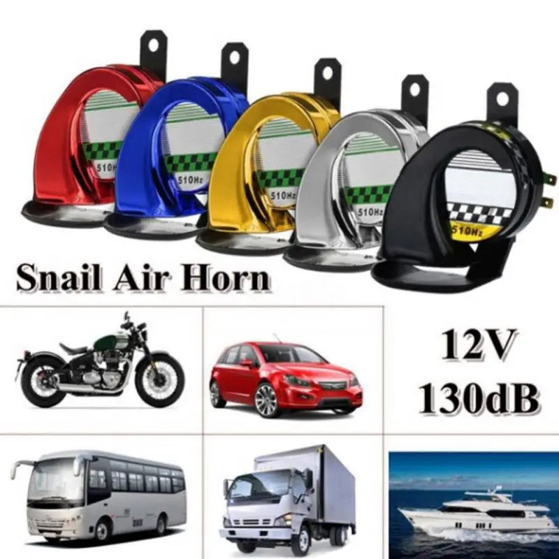 12V Waterproof 130dB Snail Air Horn Siren Loud Sound Truck Motorcycle Boat Car Motorcycle Horns Electrical & Ignition Parts
