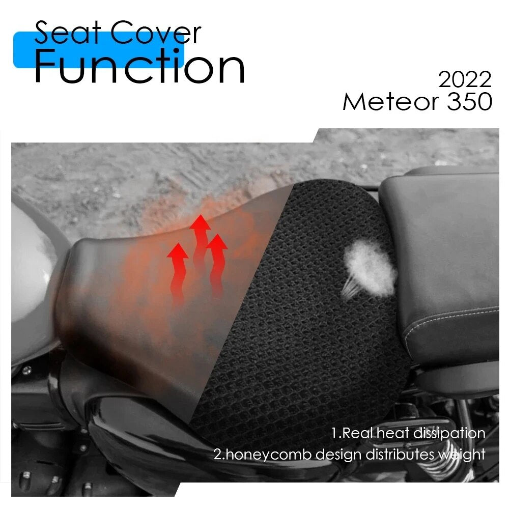 Meteor 350 Motorcycle Seat Cover Seat Protect Cushion 3D Honeycomb Mesh Seat Cushion For Meteor 350 2020-2023