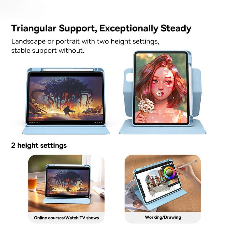 Baseus for iPad Pro 11 12.9 Case iPad Magnetic Case for iPad Air 5 Air 4 10.9 10 Gen 9 8 7 10.2 Inch Support with Pencil Holder