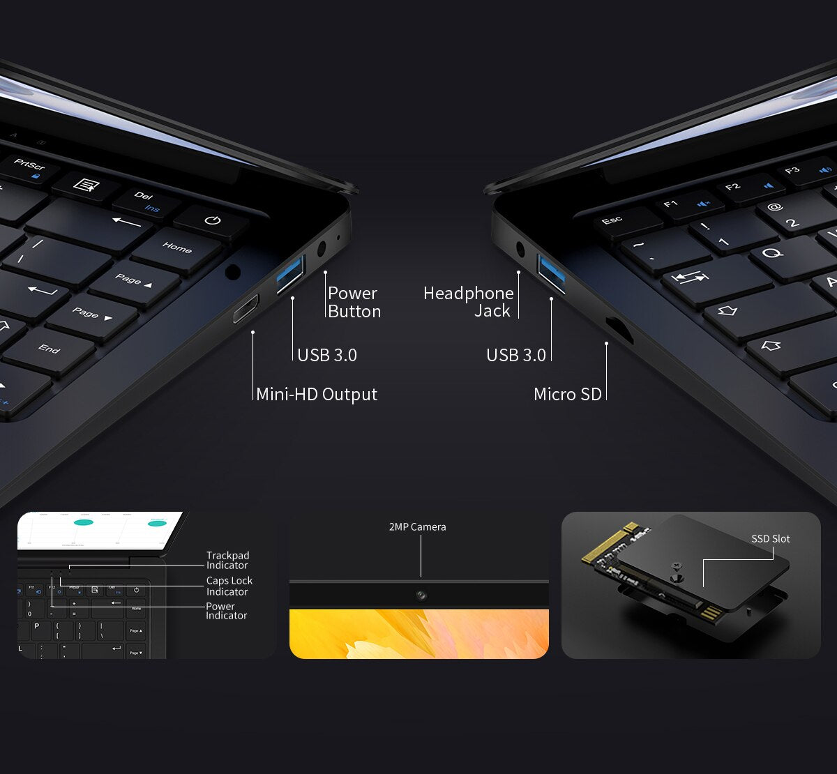 Teclast F6S Laptop 13.3 Inch 8GB RAM 128GB SSD Intel Apollo Lake N3350 CPU Notebook Dual Core 1920×1080 IPS Windows 10 OS Camera