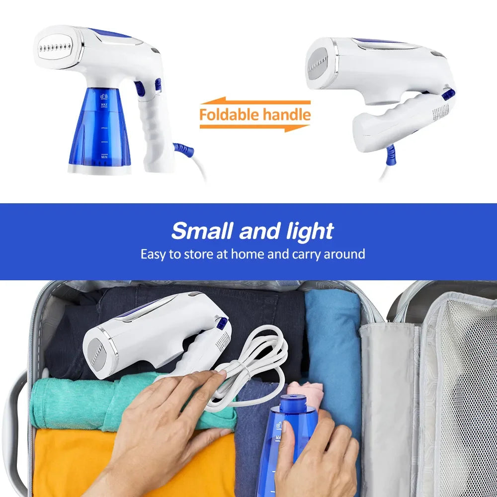 Handheld Garment Steamer for Clothes 1600W Powerful Electric Steam Iron Foldable Portable Traveling Clothes Steamer Home