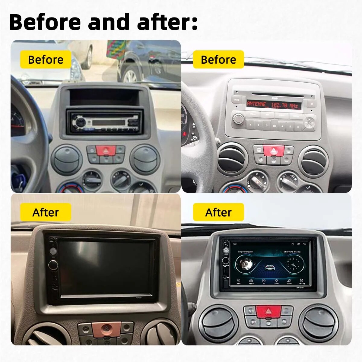 for FIAT Panda 2003 - 2012 Car Radio 2 Din Android Multimedia Player Head Unit Navigation Autoradio Carplay Auto Car Stereo