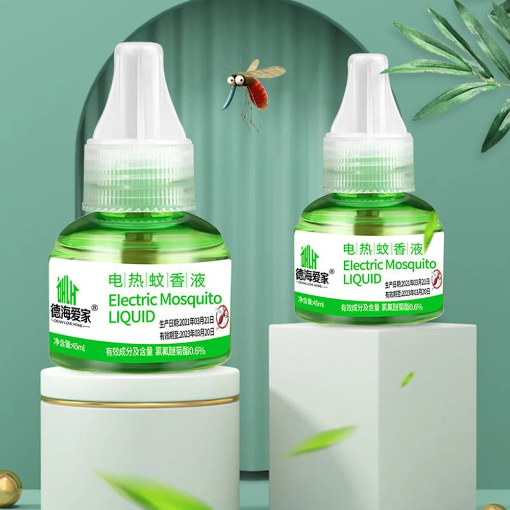 45ml Electric Mosquito Liquid Portable Fly Repellents Heater Mosquito Killer Safe And Non-toxic Tasteless Mosquitoes Coil Liquid