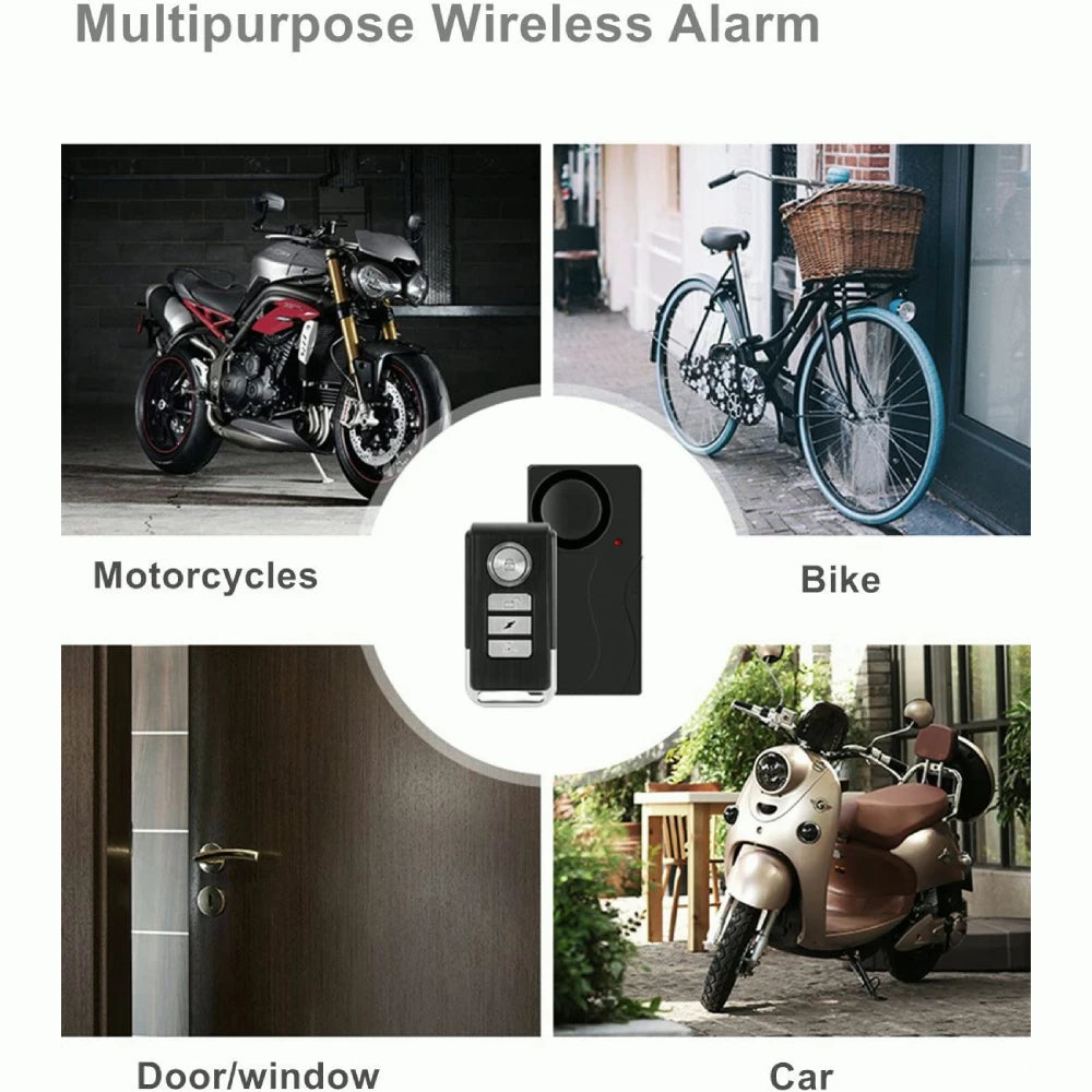 Hollarm Wireless Vibration Alarm Anti-Theft Alarm Door and Window Alarm with Remote Motorcycle Bicycle Security Sensors
