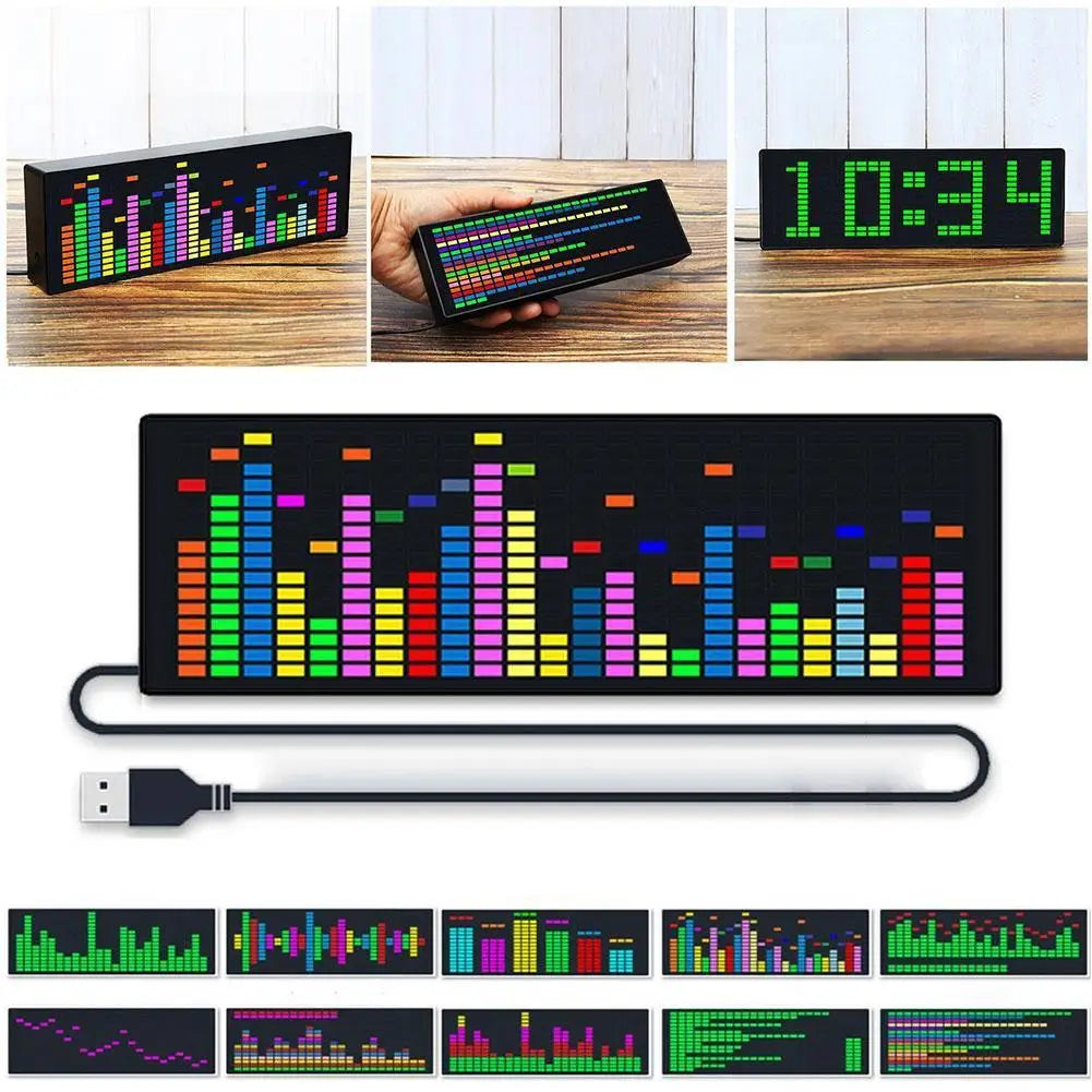 Color LED Music Spectrum Display Tool Spectrum Analyzers VU Meter RGB Audio Level Display Board Wire Control + Voice Control