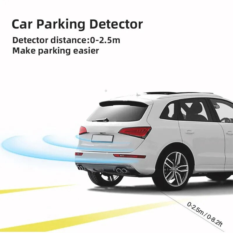 Risingon 12V 22mm Car Parking Sensor Kit Universal 4 Sensors Buzzer Reverse Backup Radar Sound Alert Indicator Probe System