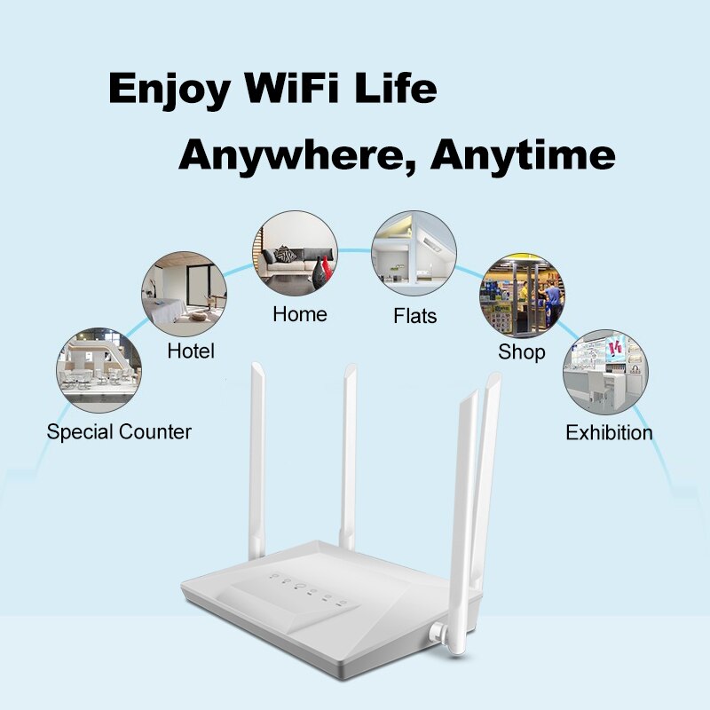 DBIT Wifi Router Modem 4G WiFi SIM Card Lte Router 4*5dBi High Speed Antenna Stable Signal Support 30 Devices Share Traffic