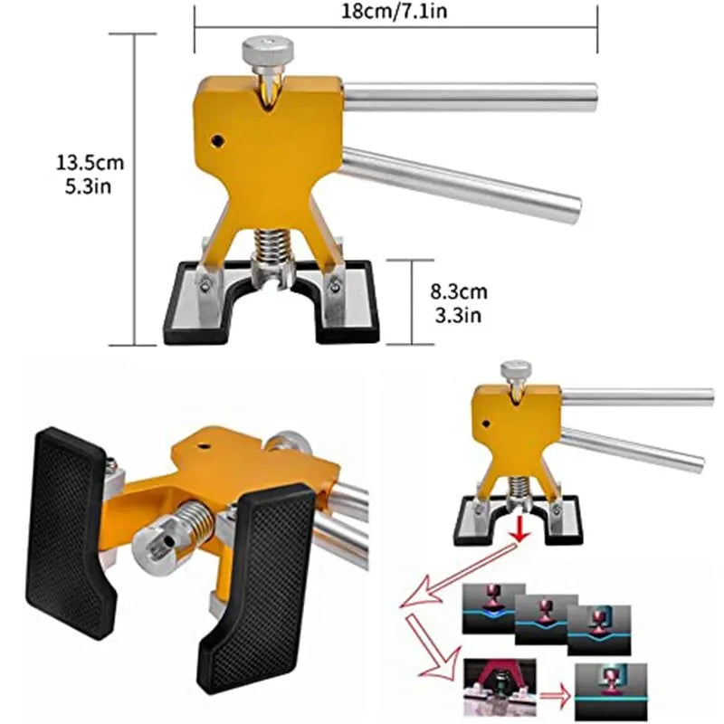 Car Body Paintless Dent Repair Tool Removal Puller Tool with Glue Puller Tab Remover Car Maintenance Renovate Kit