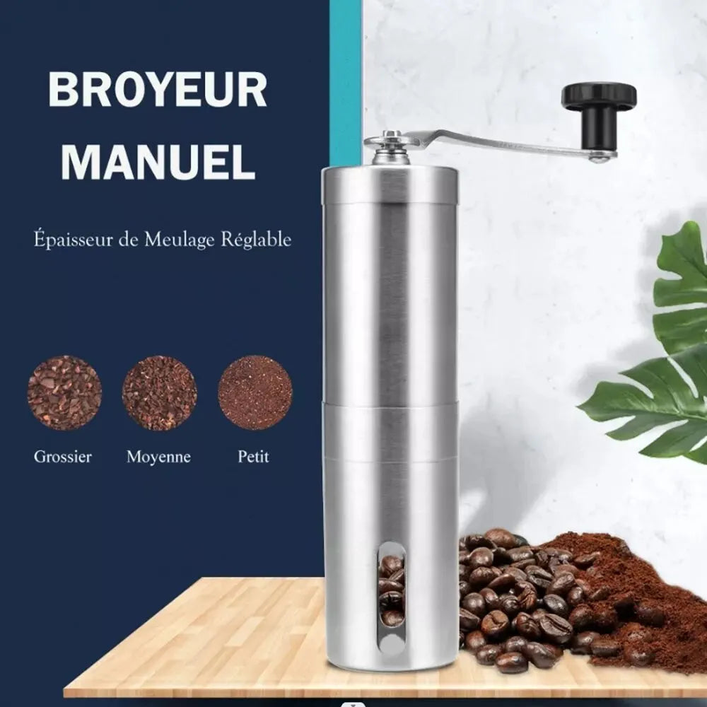 Manual Coffee Grinder Portable Coffee Bean Grinders Mini Stainless Steel Easy Hand Handmade Mill Foamer Kitchen Accessories Tool