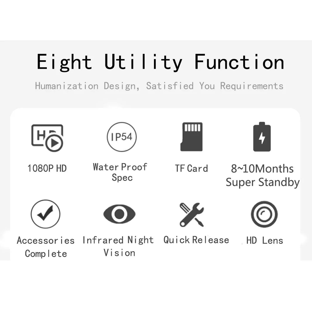 Trail Camera,Hunting Game Camera with Night Vision 0.3s Activated 120° Detection Waterproof for Wildlife