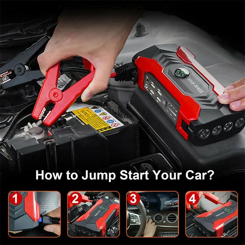 99800mAh Car Jump Starter Power Bank 200-600A Portable Charger Car Booster 12V Auto Starting Device Emergency Battery Car Start