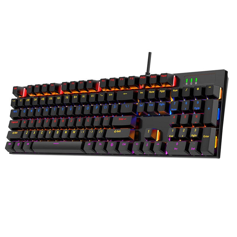 104 Keys Wired Gaming Mechanical Keyboard Esports Full Nonimpact Game Computer Keyboard Mix Backlit LED USB For Gamer