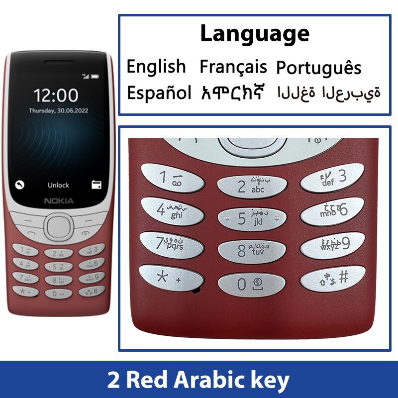 New and Original Nokia 8210 4G Feature Phone 2.8 Inch Display Bluetooth 5.0 1450mAh Dual SIM FM Torch Rugged Push-button Phone