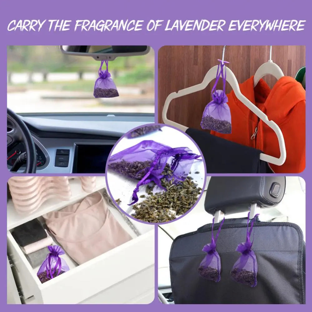 1 Box Aromatherapy Bag Anti-pest Air Lavender Wardrobe Closet Car Hanging Fragrant Sachet Air Freshener Home Scents Anti-mildew