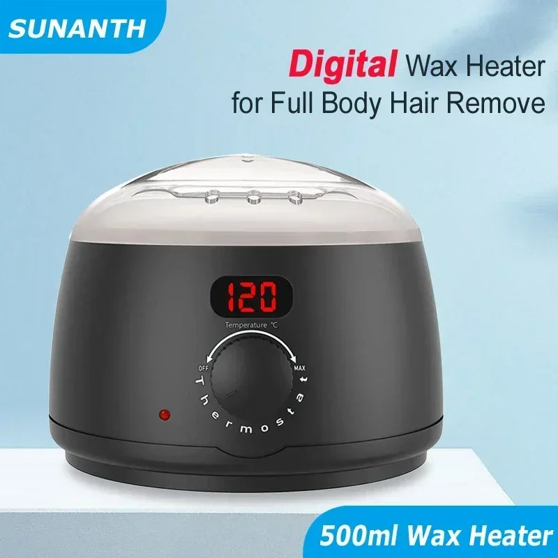 Hair Removal Wax Heater Machine with Digital Display Screen Depilatory Hard Wax Melt Warmer Paraffin Waxing Beans Epilator