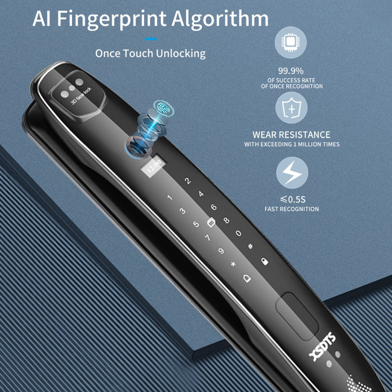 3D Face Smart Door Lock Security Camera Monitor Intelligent Fingerprint Password Biometric Electronic Key Unlock Usmart Go