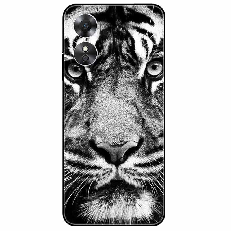 For OPPO A98 5G A 98 Case Silicone Soft Wolf Lion Cat Black Bumper Funda Coque for OPPO A98 2023 CPH2529 OPPOA98 Protective Bag