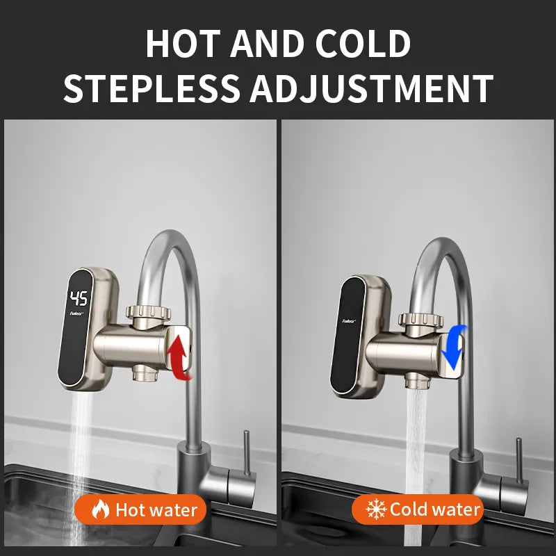 Fudeer Instant Hot Water Faucet Conector Champagne Gold Electric Water Heater Kitchen Tap Adapter 220V Tankless Water Heater