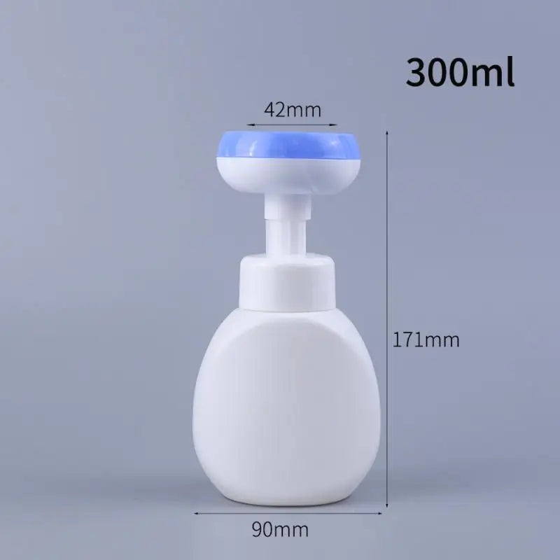 300ml Flower Foam Hand Sanitizer Bottle Mousse Foam Mousse Press Pump Head Children's Hand Sanitizer Foam Bottle Washing Tool