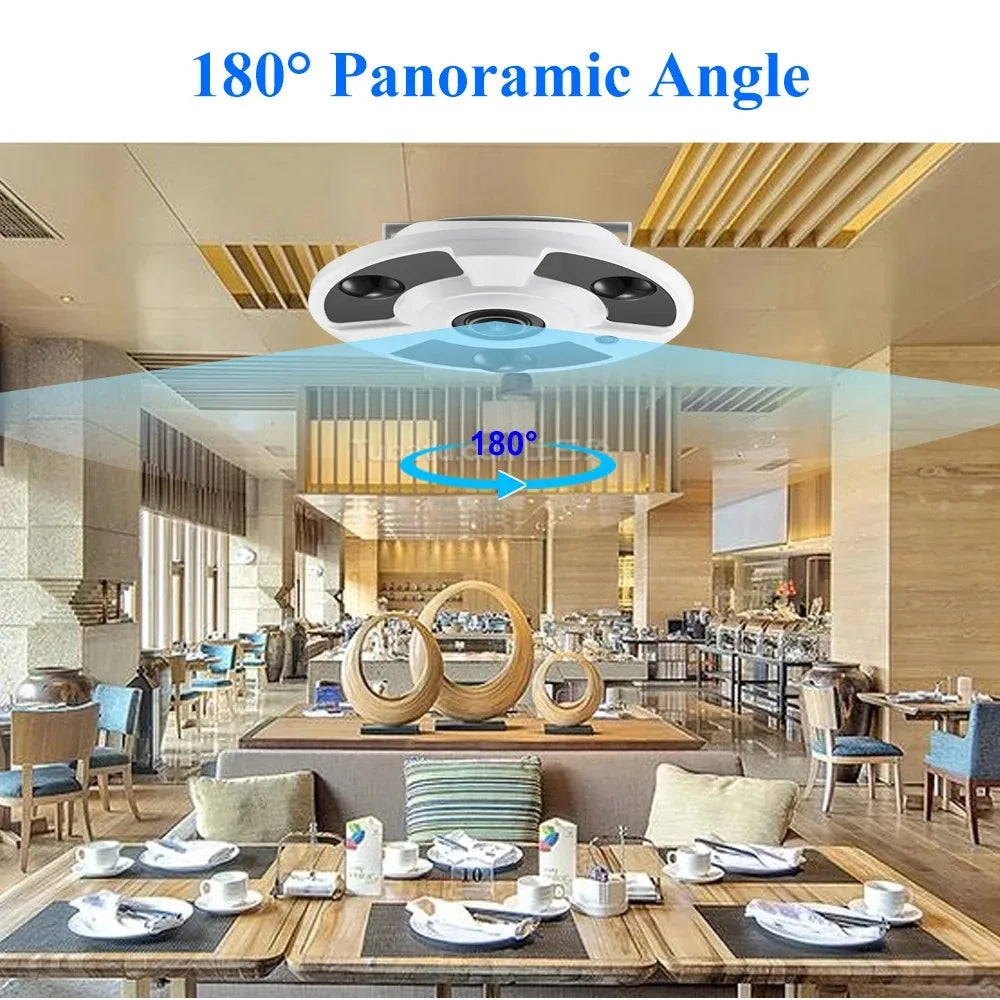 Gadinan HD 4K 8MP IP Camera Audio Fisheye Lens 180 Degree Wide Angle Panoramic Security Protection Indoor CCTV Home Surveillance