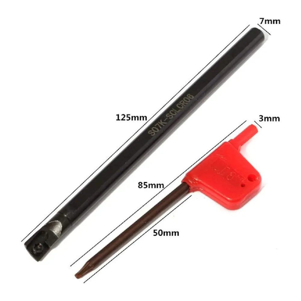 6/7/8/10mm SCLCR06 Turning Tool Lathe Boring Bar & 10x CCMT060204-HM Insert Holder Boring Bar Lathe Cutter Turning Rod Carbide