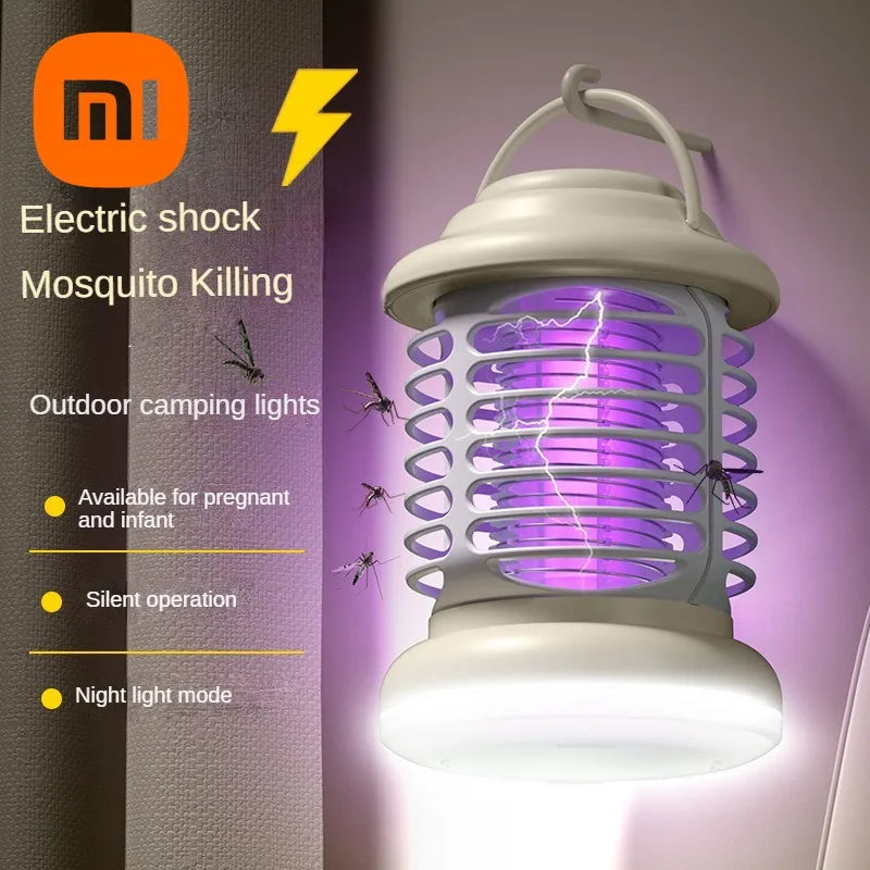 USB Charging Portable Outdoor Camping Night Light, Purple Light Mosquito Trap, Silent Electric Shock Mosquito Killer