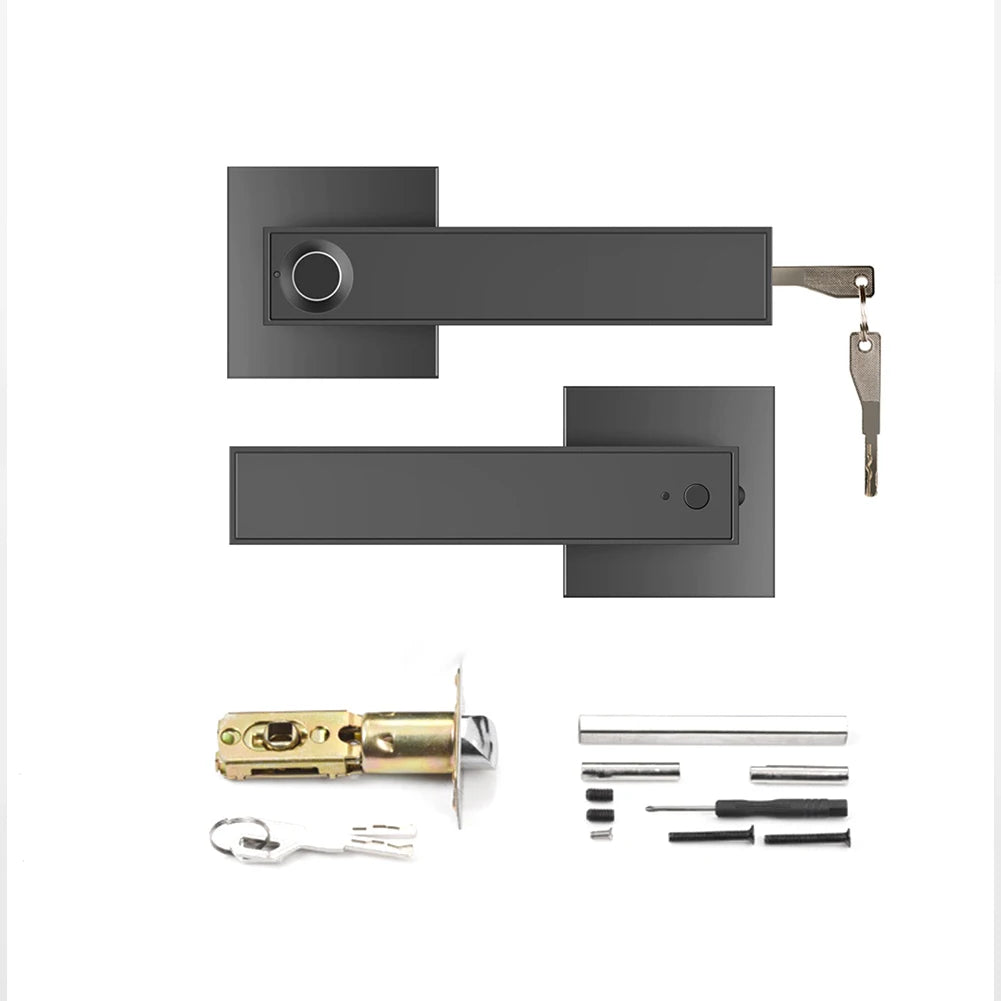 Fingerprint Password Door Lock Electronic Smart Lock Digital Door Security Biometric Handle Lock for Apartment Office With Key