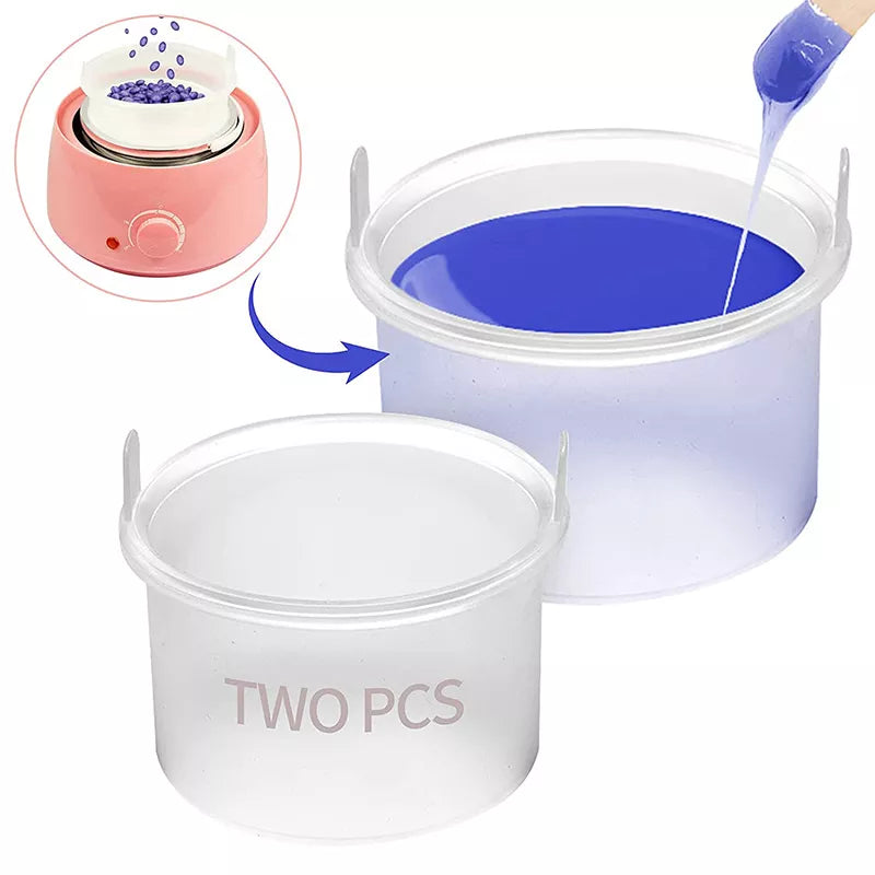 2PCS Silicone Wax Pot Wax Melting Inner Pot Replacement Nonstick Silicone Hair Removal Wax Bowl for 500ml Wax Warmer Machine