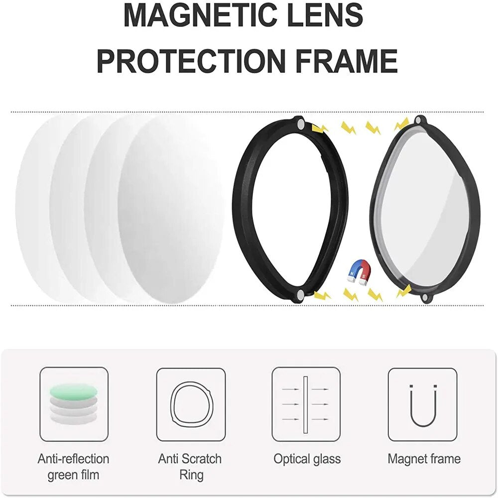 For Oculus Quest2 Prescription Lenses Anti Blue Myopia Lens Quick Disassemble Magnetic Frame Glasse for Meta Quest 2 Accessories