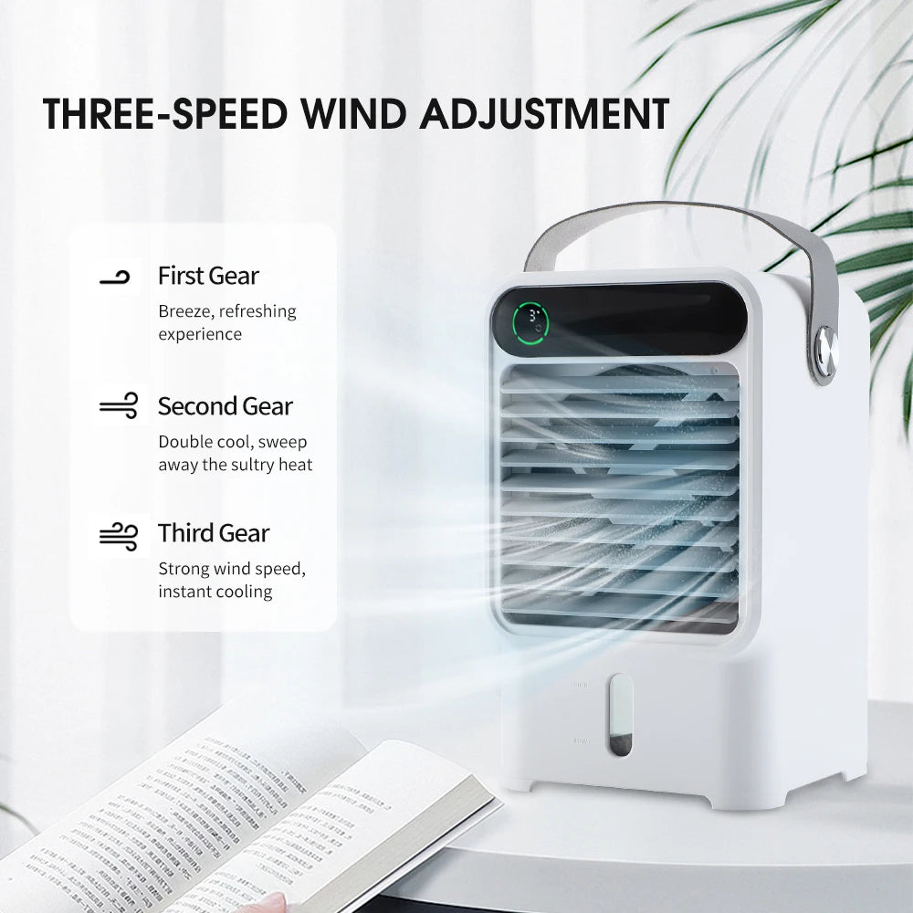 Portable Air Conditioner Household Air Cooler 500ML Watertank Timing Function Purifier USB Charging Humidifier Cooler Fan