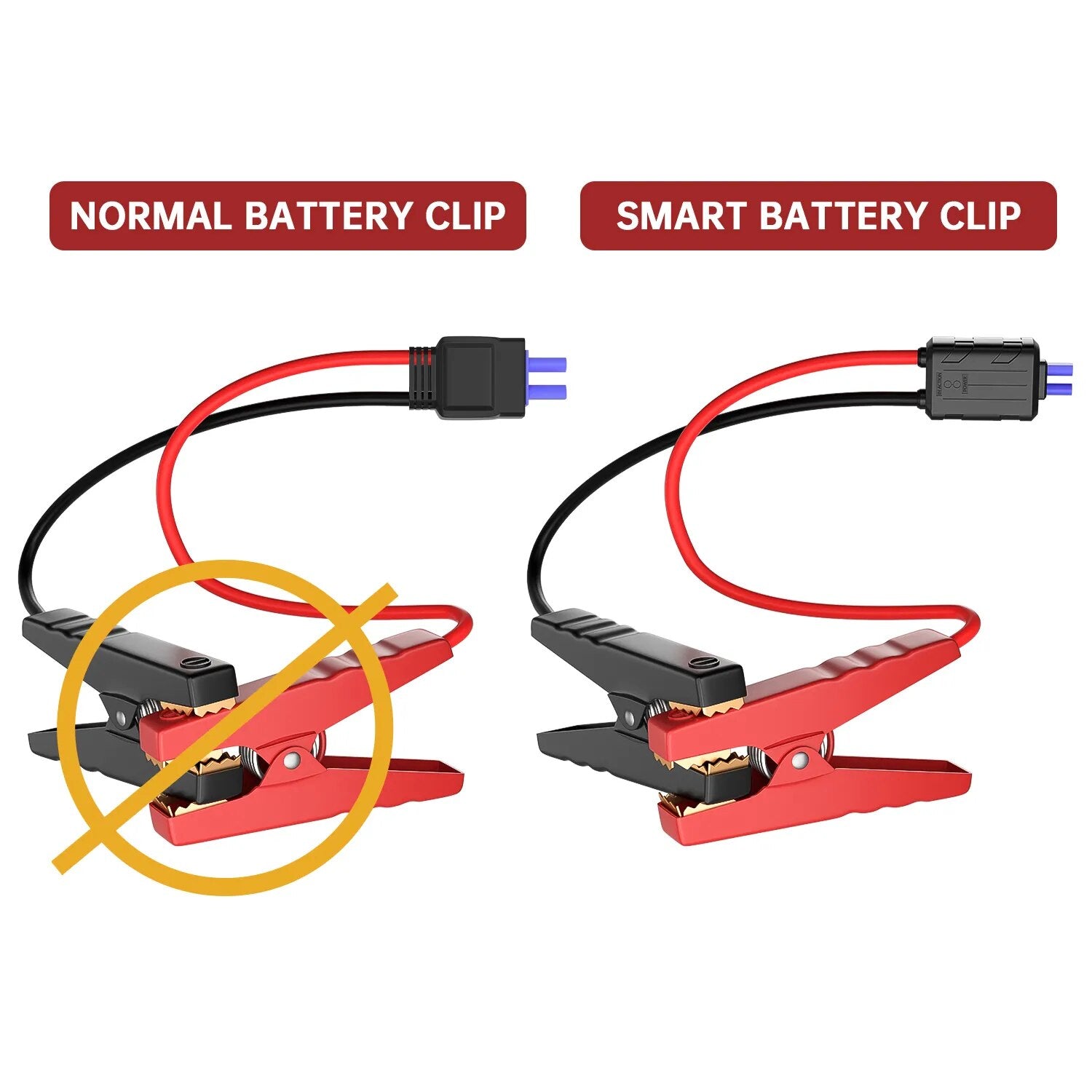 Car Battery Clamp Smart Booster Cables Auto Emergency For 12V Car Jump Starter Alligator Accessories EC5 Connector Clamps Clip