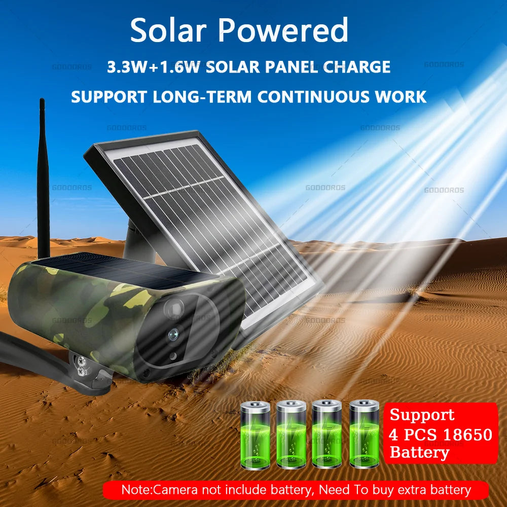 5MP 4G Solar Security Camera  WiFi Human/Animal Detection 2-Way Talk Hunting Camera waterproof Wireless Outdoor Wildlife Camera