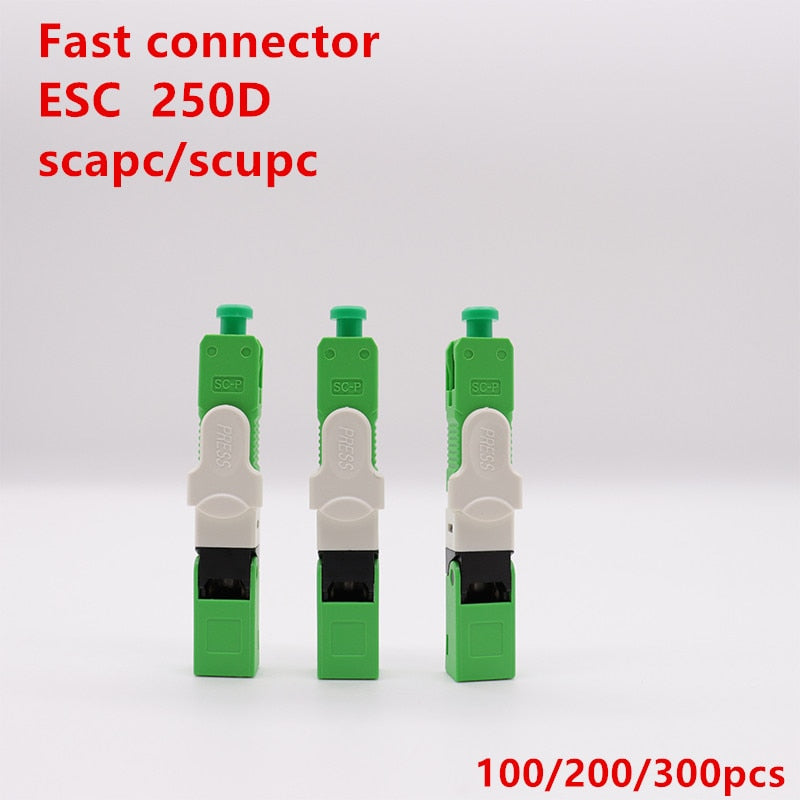 Free Shipping 100, 200PCS/Lot FTTH ESC250D SC APC & SC UPC Single-Mode Fiber Optic Quick Connector FTTH SM Optic Fast Connector