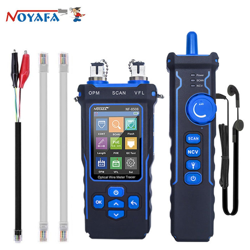 NOYAFA NF-8508 Cable Tracker LCD Display Network Tools Measure Length Wiremap Tester PoE Checker Optical Power Meter