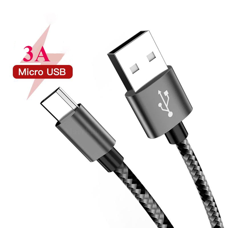 3A Micro USB Cable 1m 2m 3m Fast Charging Phone Charger adapter Data Cabel For Samsung s7 Huawei Xiaomi Andriod Microusb Cables