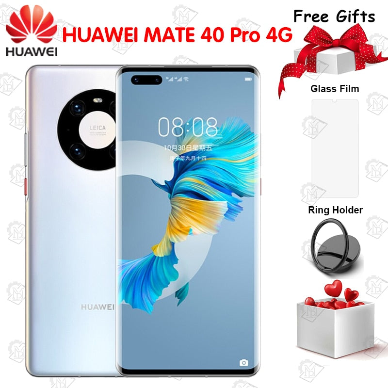 Original HUAWEI Mate 40 Pro 4G Mobile Phone 6.76" OLED 90Hz Kirin 9000 Octa Core HarmonyOS 2.0 50MP Triple Camera NFC Smartphone