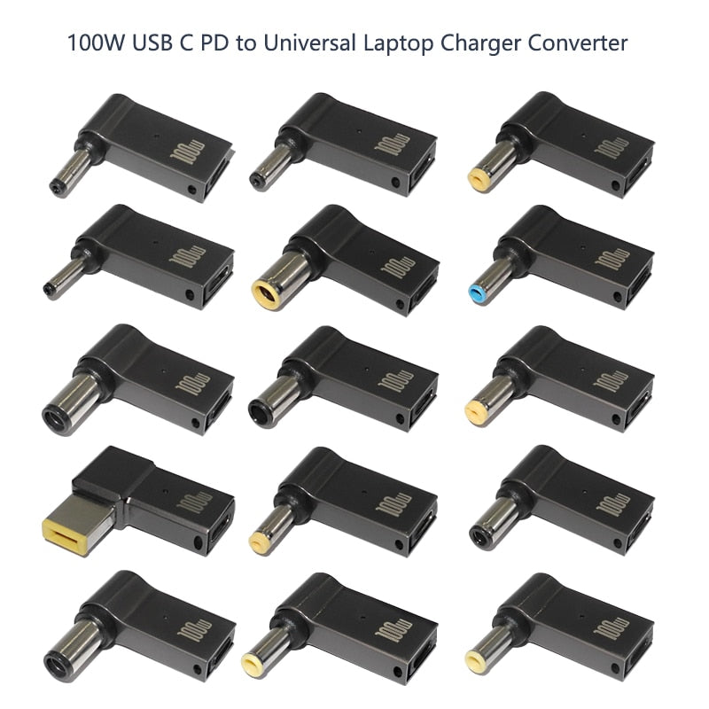 100W USB Type C Fast Charging Adapter Plug Connector Universal USB C Laptop Charger Converter for Dell Asus Hp Acer Lenovo
