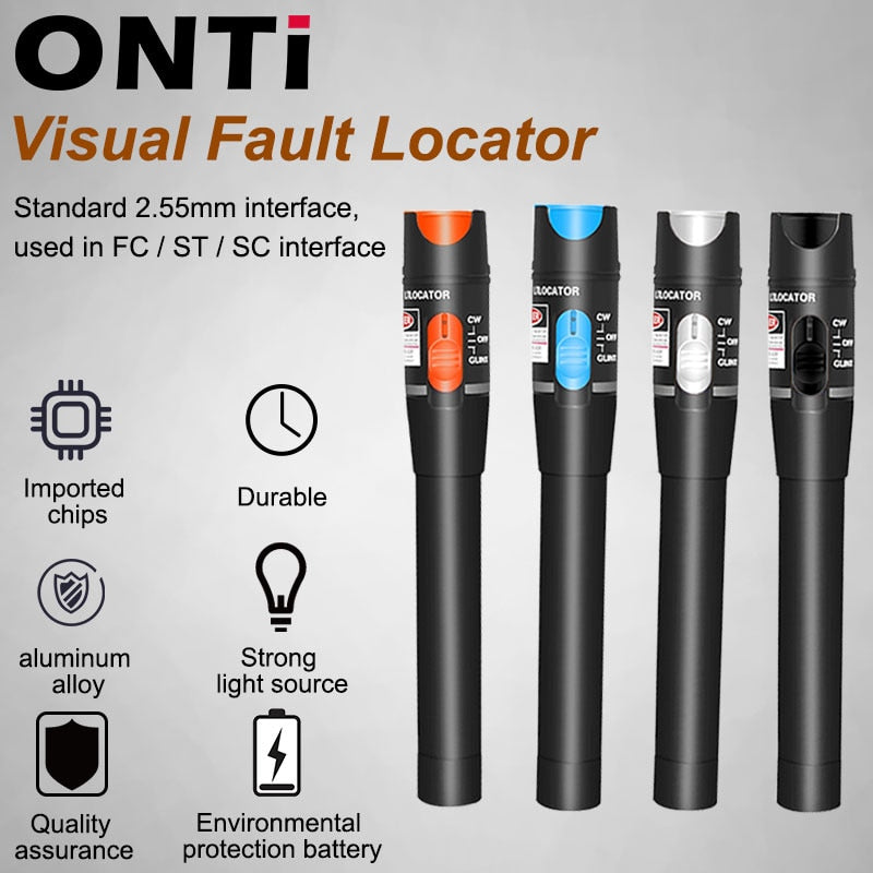 ONTi 30MW/20MW/10MW/5KM Visual Fault Locator,Fiber Optic Cable Tester 5-30KM Range,Red Laser Light Pen,Type SC/FC/ST