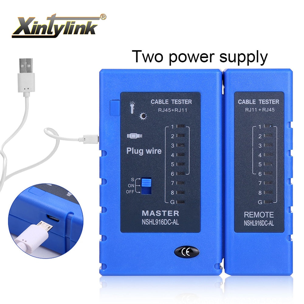 xintylink Network rj45 tester tool wire RJ11 rj12 line telephone 8p8c 6p4c rg45 rj 45 internet 8p ethernet cable lan serial test