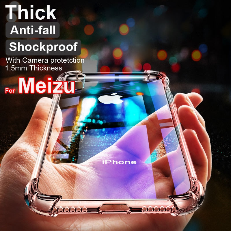 Anti-knock Case for Meizu 16th 16 16X 16s Cover for Meizu M6 Note M8 lite Note 8 9 X8 M10 Transparent Case