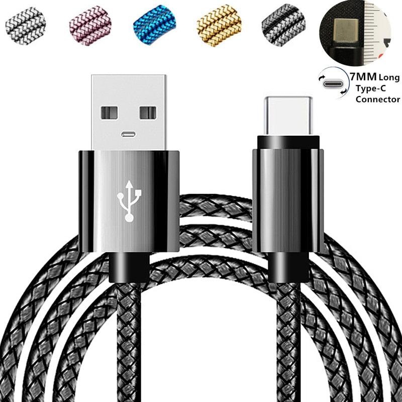 Big USB Type C plug Cable Fast Charging Cable 25cm 1m 2m 3m USB C Charge Cable Wire Cord USB-C Cabel For Samsung Huawei Xiaomi