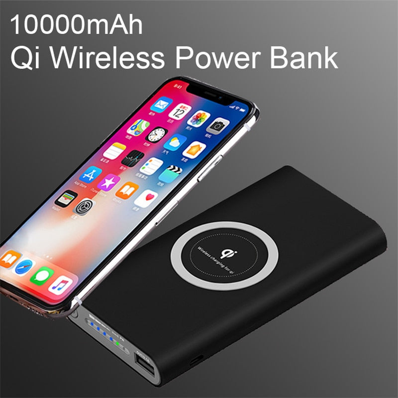 Universal 10000mAh Power Bank Qi Wireless Charger for iPhone X  XS 8 7 Phone External Battery for Samsung Xiaomi OPPO Powerbank