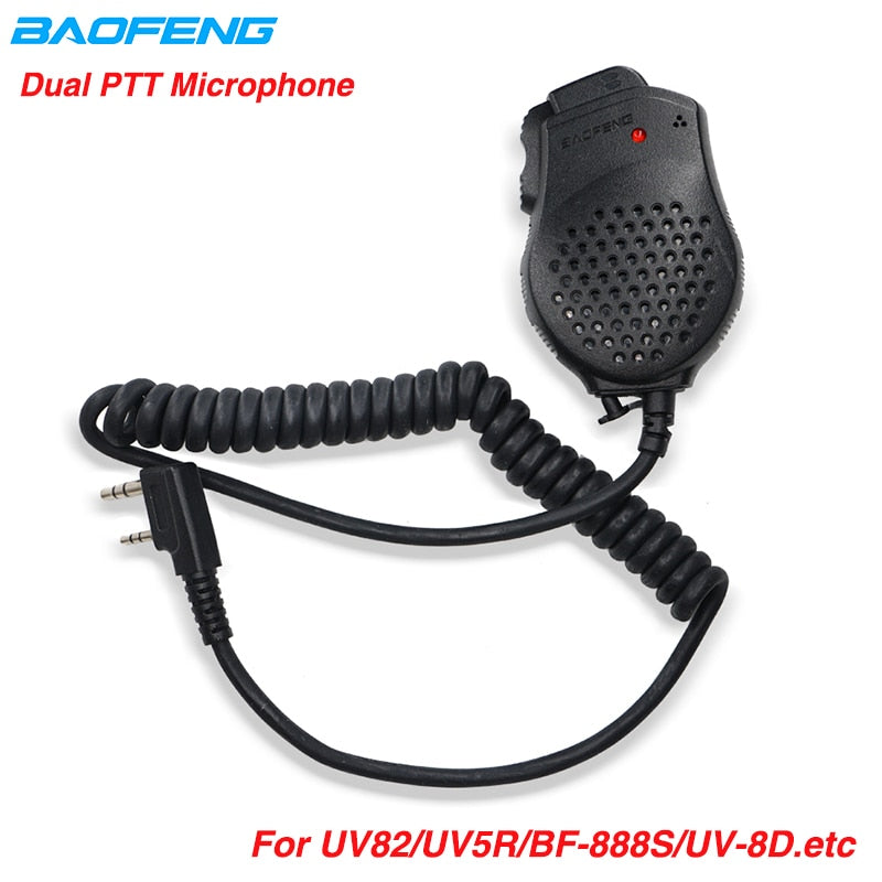2PCS Original Baofeng UV 82 Dual PTT  Speaker Mic Microphone For Walkie Talkie UV82 UV-H9 BF-888S UV-5R pro Radio Accessories