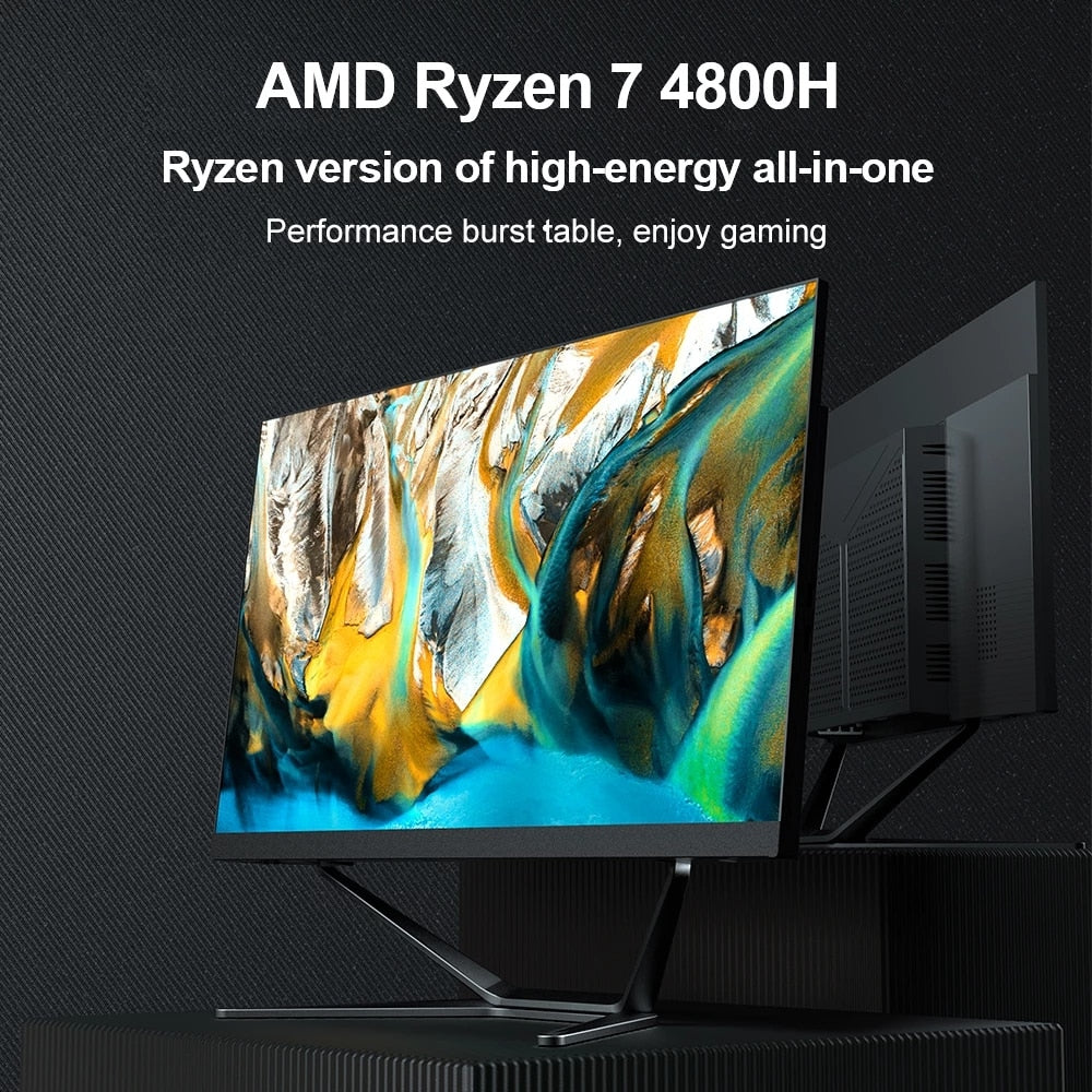 All-in-One Desktop PC Ultra-thin 23.8 inch IPS Monitor 7nm AMD Ryzen 7 4800H Gamer Computer 2*DDR4 NVMe SSD Windows 10 AX WiFi6