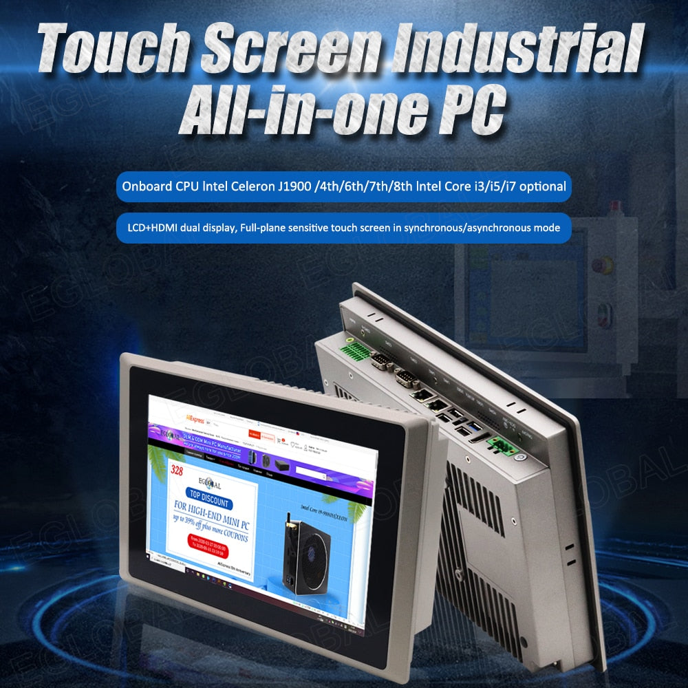 15'' Large Screen All in One Computer Intel Core i5 6360U Rugged Touch Screen Monitor WES7 Operating System Industral Panel PC