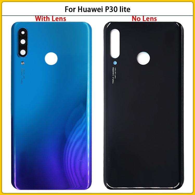 New For Huawei P30 Lite Nova 4e Battery Back Cover Rear Door 3D Glass Panel P30Lite Housing Case Adhesive + Camera Lens Replace