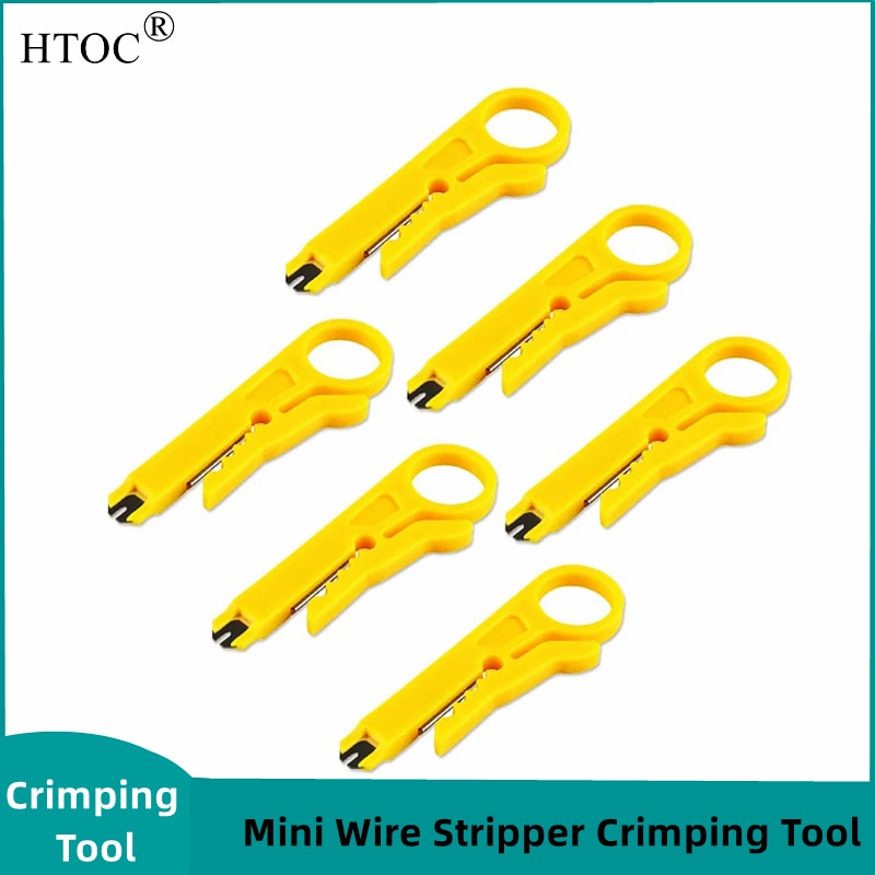HTOC Mini Wire Stripper Crimping Tool Is Suitable For RJ11 RJ45 Network Cable Telephone Line Computer UTP Crimper (3PCS)